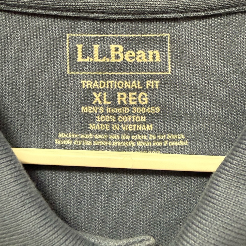 L.L. Bean Men’s Long-Sleeve Polo Light Blue Size XL - Picture 3 of 3
